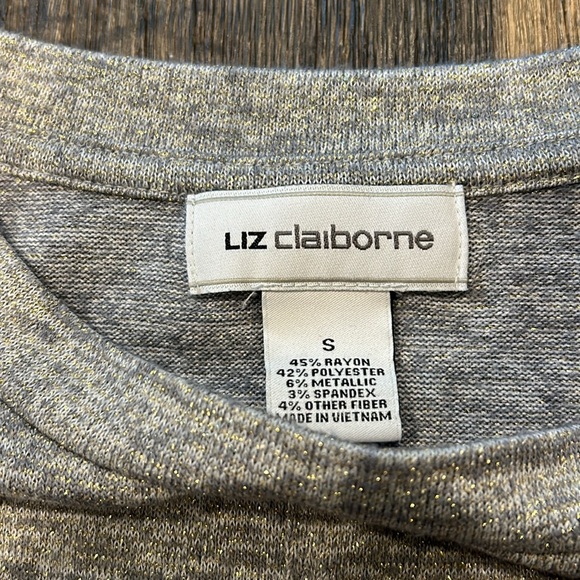 Liz Claiborne gray speckled sweater size S - Picture 3 of 4